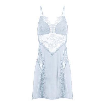 Elegant Embroidered Lace Satin Chemise