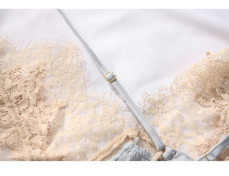 Venise Lace Trim Tie Back Satin Slip & Panty