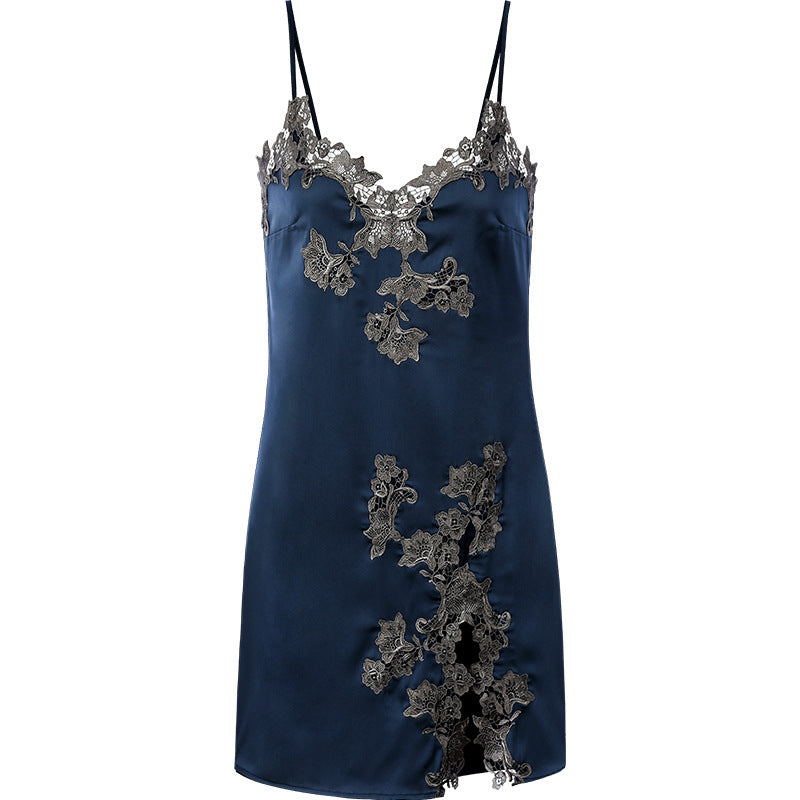 Vintage Embroidered Satin Nightdress