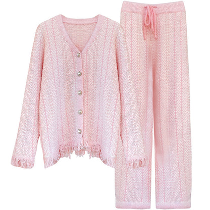 Tassel Trim Button Top & Pant