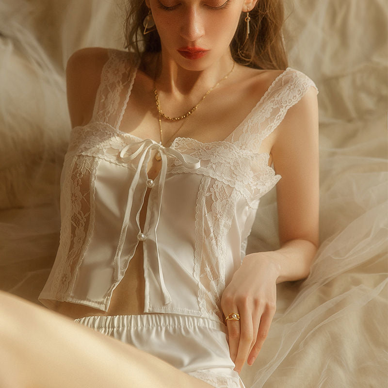 Satin High Waist Tank Top & Shorts