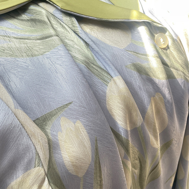 Floral Print Tulip Short Satin Pajama Set