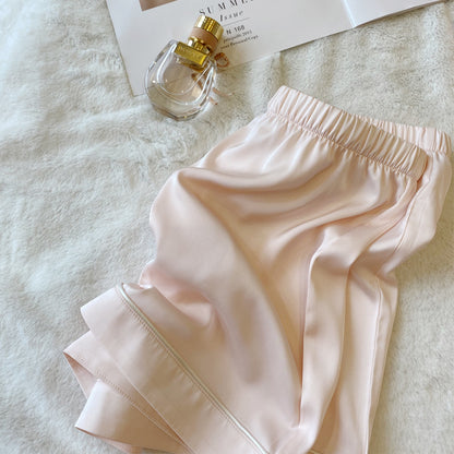 Crystal Button Short Pajama Set & Eye Mask in Satin