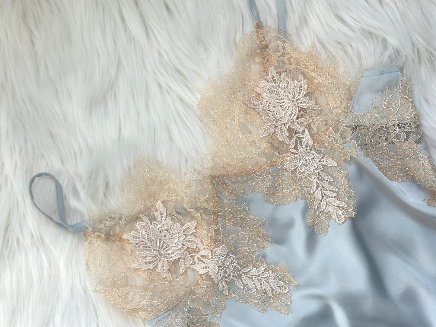 Venise Lace Trim Tie Back Satin Slip & Panty